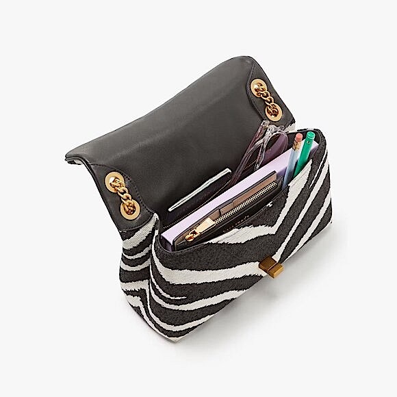 Kate Spade Evelyn Zebra Bouclé Jacquard Medium Convertible Shoulder Bag - Picture 8 of 11